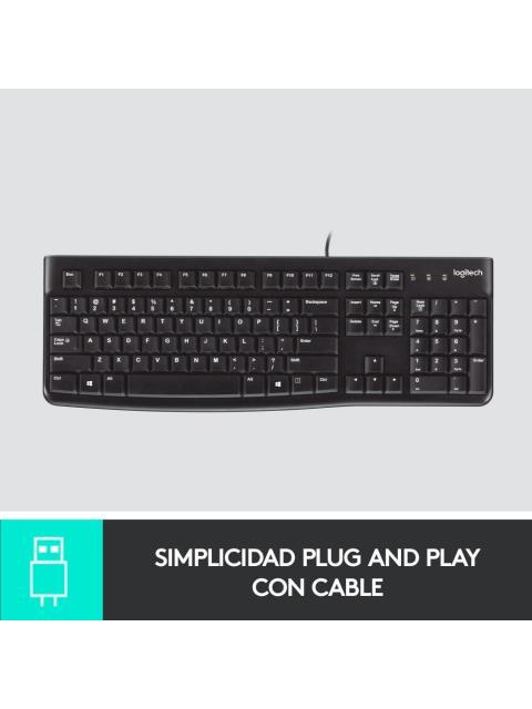 TECLADO LOGITECH K120 USB ALAMBRICO NEGRO (ESPANOL) - Imagen 5