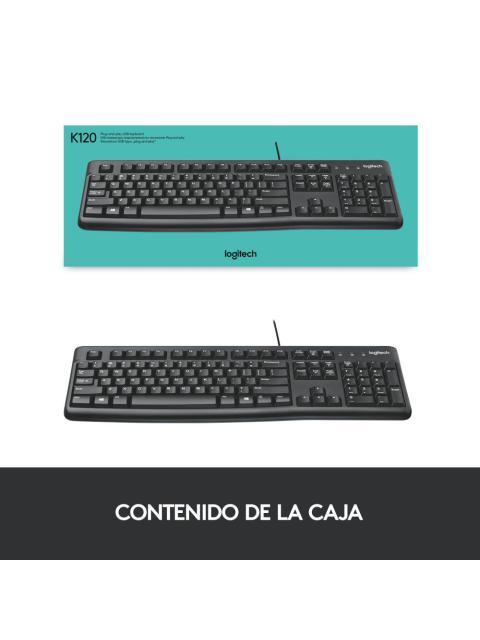 TECLADO LOGITECH K120 USB ALAMBRICO NEGRO (ESPANOL) - Imagen 8