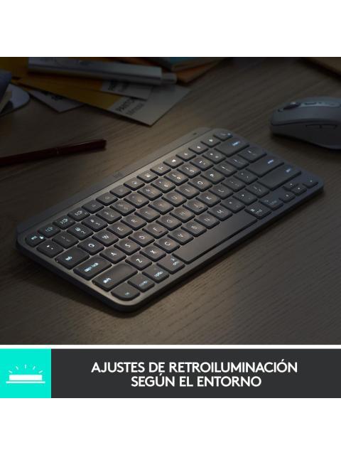 TECLADO LOGITECH MX KEYS MINI INALAMBRICO RF WIRELESS-BLUETOOTH GRAFITO (ESPANOL) - Imagen 7