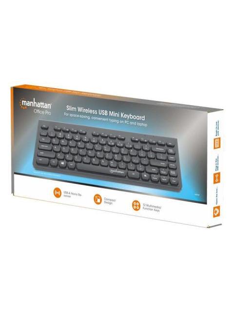 TECLADO MANHATTAN 180764 60% INALAMBRICO USB NEGRO INGLES - Imagen 3