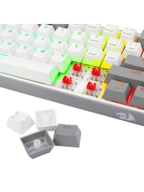 TECLADO MECANICO REDRAGON FIZZ PRO WHITE-GRAY INGLES BLANCO Y GRIS - Imagen 4