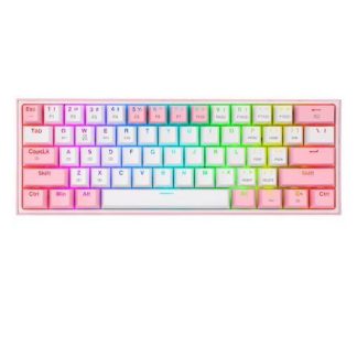 TECLADO MECANICO REDRAGON FIZZ PRO WHITE-PINK BLANCO Y ROSA