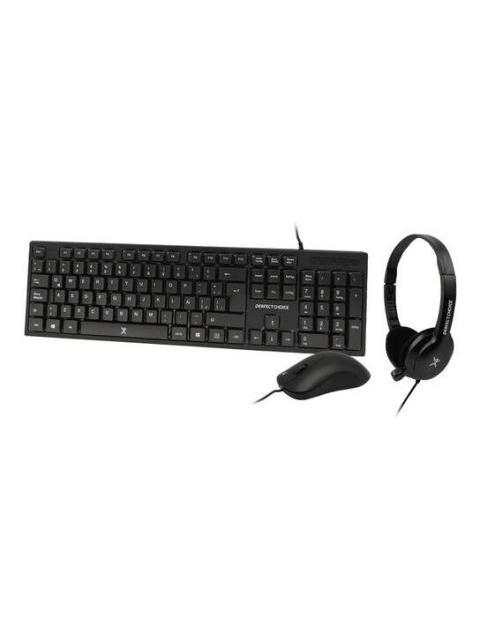 TECLADO MOUSE USB Y DIADEMA PERFECT CHOICE PC-201717 NEG V