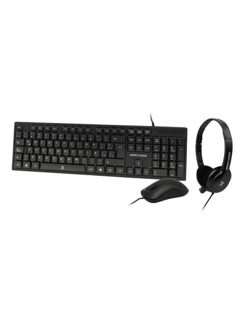 TECLADO MOUSE USB Y DIADEMA PERFECT CHOICE PC-201717 NEG V - Imagen 5