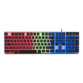 TECLADO STYLOS STTEALLED1T ALAMBRICO USB NEGRO-TRANSPARENTE (ESPANOL)