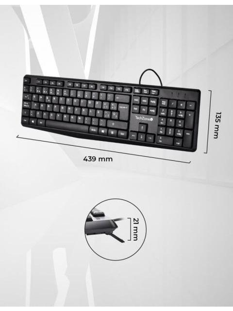 TECLADO TECHZONE GRIMLY ALAMBRICO USB NEGRO (ESPANOL) - Imagen 5
