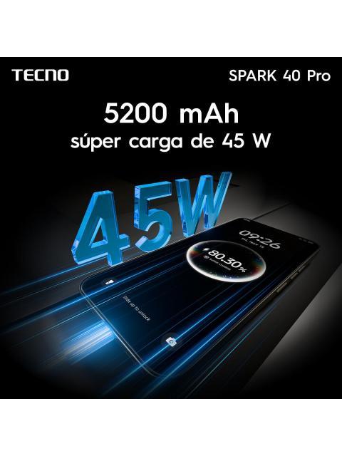 TECNO SPARK 40 PRO 4G 256GB ROM 8GB+8GB RAM DUAL SIM MEDIATEK HELIO G100 ULTIMATE 5200MAH CARGA RAPIDA DE 45W 6.78 AMOLED 1.5K Y 144HZ NFC 50MP 6.7MM COLOR AZUL - Imagen 5