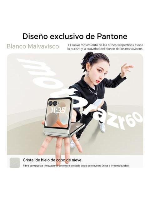 TELEFONO MOTOROLA MOTO RAZR 60 8 GB RAM 256 GB ROM BLANCO 5G GLOBAL ROM 69 PULGADAS 36 PULGADAS MOTO AI 4500 MAH 50 MP - Imagen 3