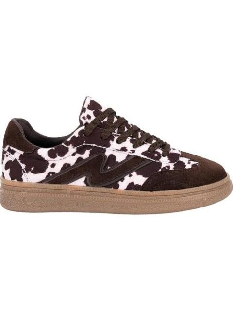 TENIS AGUJETA CON ESTAMPADO VACA CAFE URBAN SHOES