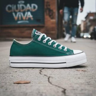 TENIS CASUAL CHUCK TAYLOR ALL STAR LIFT PLATFORM BOWS VERDE CONVERSE
