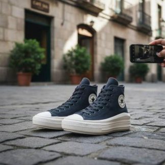 TENIS CASUAL CHUCK TAYLOR ALL STAR MOVE PLATFORM COLORFUL SUEDE NEGRO CONVERSE
