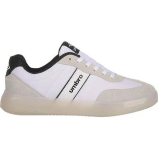 TENIS CASUAL CLASICO SUELA TRASLUCIDA BLANCO/NEGRO UMBRO