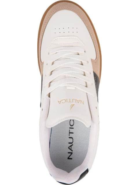 TENIS CASUAL FRANJA DETALLES GAMUZA BLANCO/NEGRO NAUTICA - Imagen 3