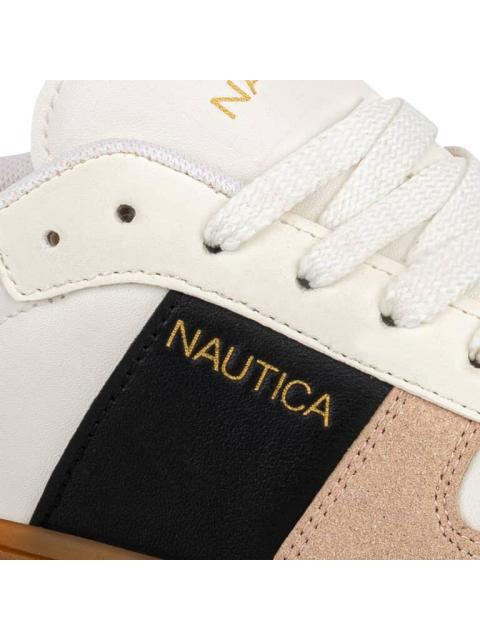 TENIS CASUAL FRANJA DETALLES GAMUZA BLANCO/NEGRO NAUTICA - Imagen 6