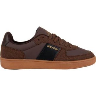 TENIS CASUAL FRANJA DETALLES GAMUZA CAFE NAUTICA