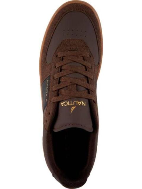 TENIS CASUAL FRANJA DETALLES GAMUZA CAFE NAUTICA - Imagen 3