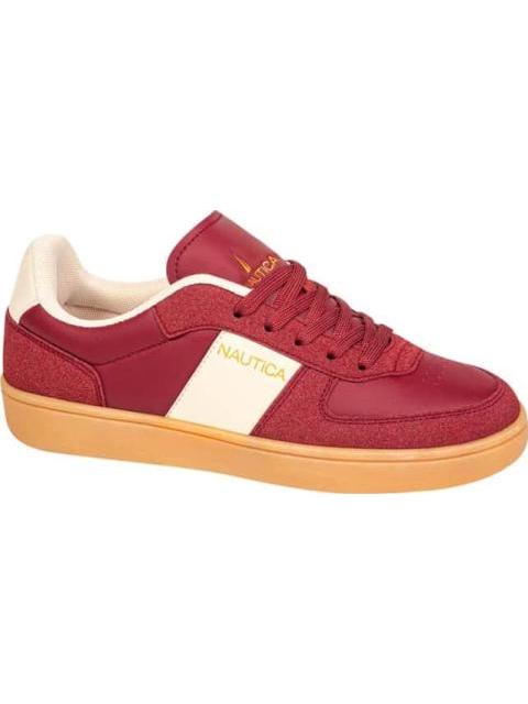 TENIS CASUAL FRANJA DETALLES GAMUZA VINO NAUTICA - Imagen 2