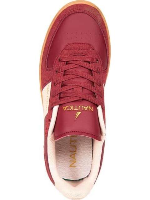 TENIS CASUAL FRANJA DETALLES GAMUZA VINO NAUTICA - Imagen 3