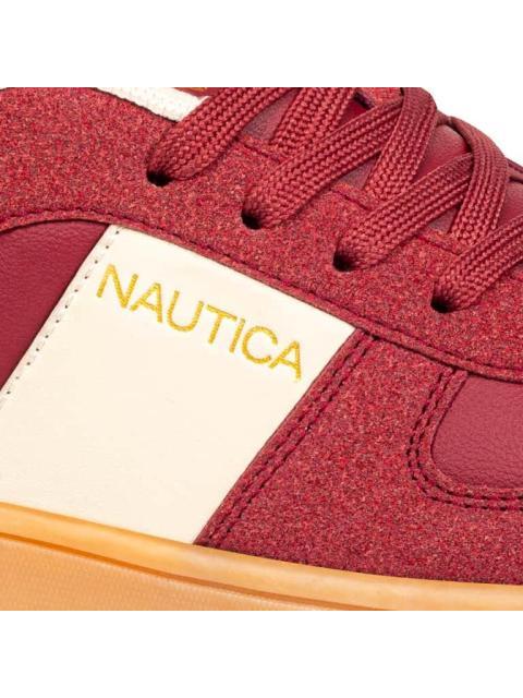 TENIS CASUAL FRANJA DETALLES GAMUZA VINO NAUTICA - Imagen 6