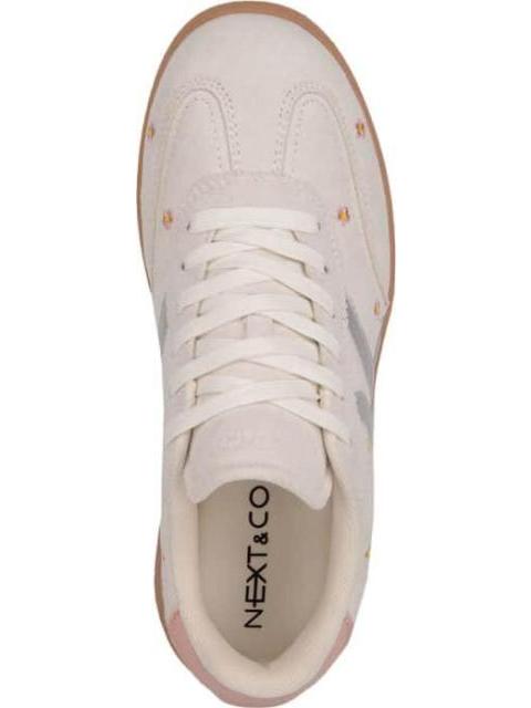 TENIS CASUAL GAMUZA NXT PIEL DURAZNO BLANCO NEXT CO - Imagen 3
