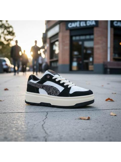 TENIS CASUAL REBOUND FEMME LOW ANIMAL FLAIR BLANCO/NEGRO PUMA