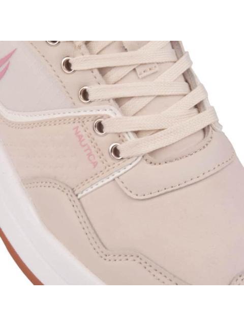 TENIS CASUAL RETRO MALLA CUADRICULADA BEIGE NAUTICA - Imagen 6