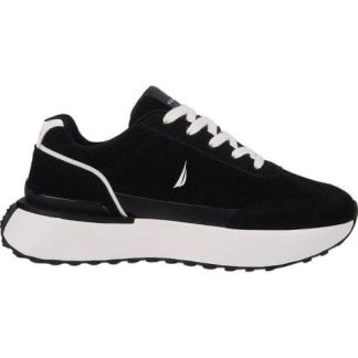 TENIS CASUAL RETRO PANA RAYADA BLANCO/NEGRO NAUTICA