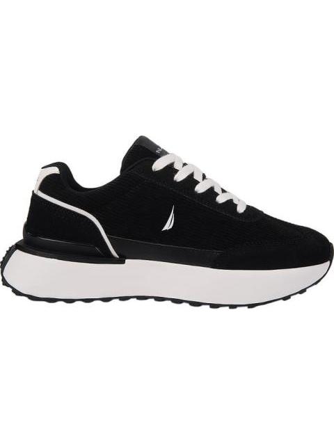 TENIS CASUAL RETRO PANA RAYADA BLANCO/NEGRO NAUTICA