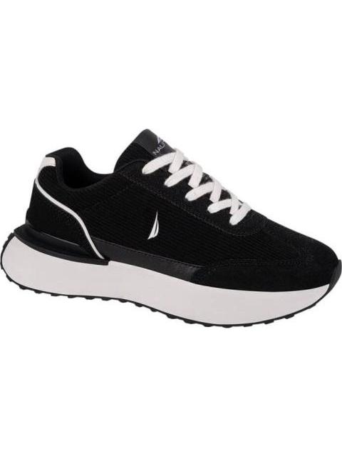 TENIS CASUAL RETRO PANA RAYADA BLANCO/NEGRO NAUTICA - Imagen 2