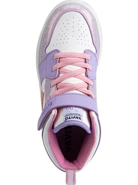 TENIS CASUAL URBANO BOTA GLITTER BLANCO VAVITO - Imagen 4
