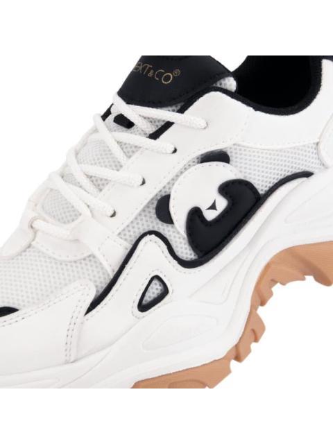 TENIS CHUNKY PLATAFORMA TRACK PANDA BLANCO/NEGRO NEXT CO - Imagen 6