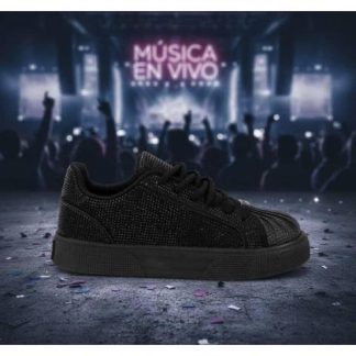 TENIS CON PEDRERIA NEGRO BELINDA PEREGRIN