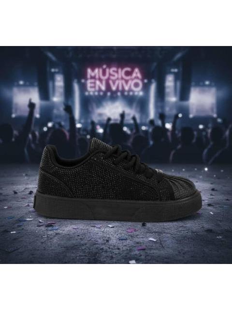 TENIS CON PEDRERIA NEGRO BELINDA PEREGRIN