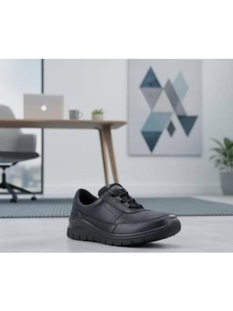 TENIS DE PIEL NEGRO FLEXI