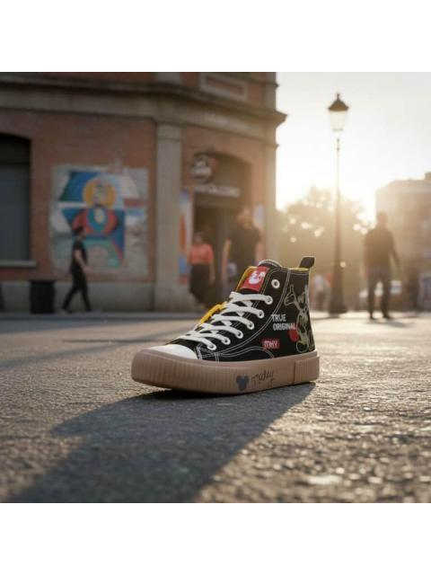 TENIS MICKEY BOTA NEGRO MICKEY MOUSE