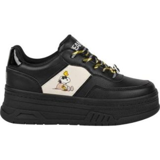TENIS PLATAFORMA SNOOPY PEANUTS HUELLITA NEGRO PEANUTS