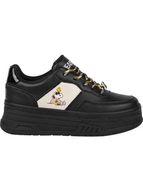 TENIS PLATAFORMA SNOOPY PEANUTS HUELLITA NEGRO PEANUTS