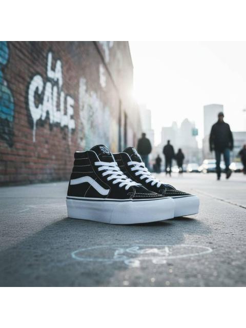 TENIS SKATE UA SK8 HI TAPERED STACKFORM NEGRO VANS LATINO