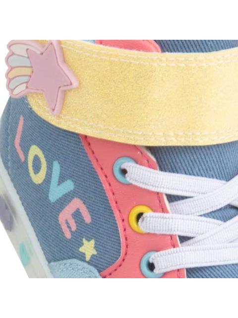 TENIS URBANO CASUAL BOTA CONTACTEL LUCES ESTRELLA AZUL MEZCLILLA BUBBLE GUMMERS - Imagen 6