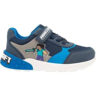 TENIS URBANO CASUAL CHOCLO CONTACTEL AGUJETA MINECRAFT AZUL MARINO MINECRAFT