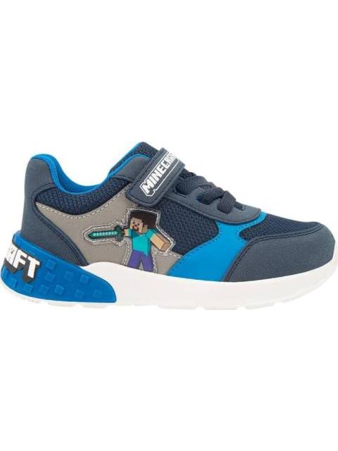 TENIS URBANO CASUAL CHOCLO CONTACTEL AGUJETA MINECRAFT AZUL MARINO MINECRAFT