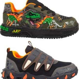 TENIS URBANO CASUAL DINOSAURIO LUCES NEGRO URBAN SHOES