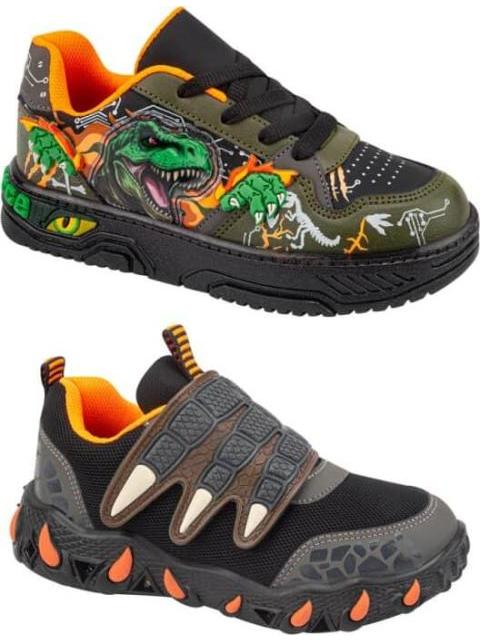 TENIS URBANO CASUAL DINOSAURIO LUCES NEGRO URBAN SHOES - Imagen 2