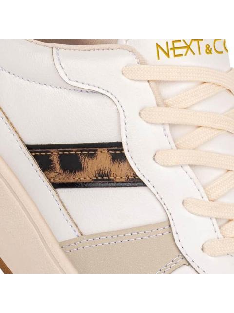 TENIS URBANO CLASICO FRANJA CHEETA BEIGE NEXT CO - Imagen 6