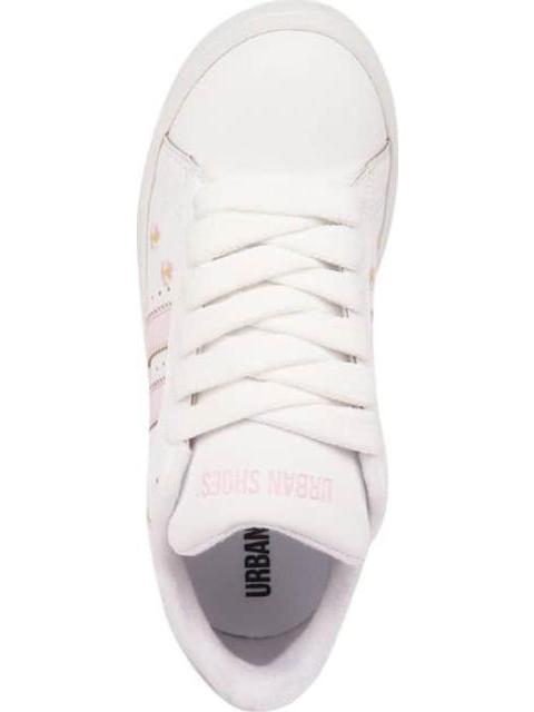 TENIS URBANO FLORES SKATE COLEGIAL BLANCO URBAN SHOES - Imagen 3
