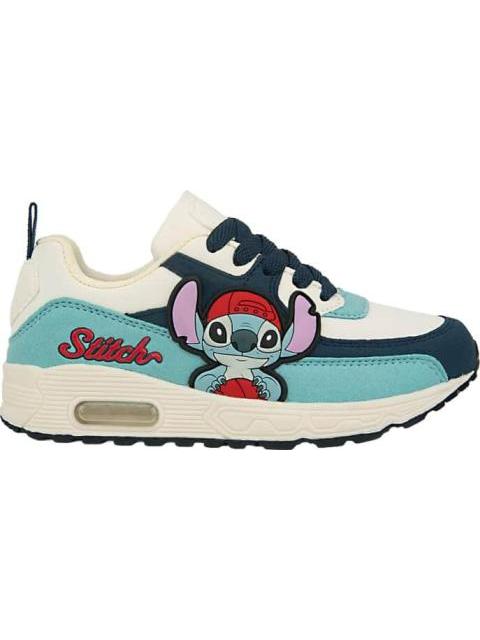 TENIS URBANO PARCHE STICH LUCES AZUL MARINO DISNEY
