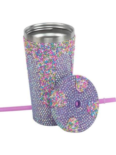 TERMO DIAMANTE CON POPOTE 500ML MULTICOLOR HELLODREAM - Imagen 2