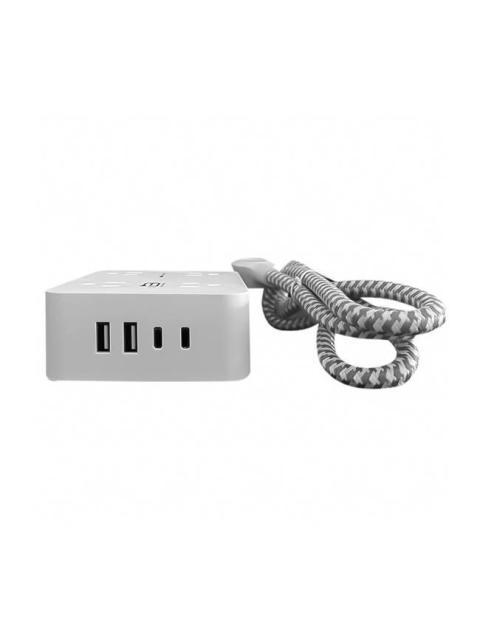 TIRA MULTICONTACTO HN8U5WC2 8 TOMAS DE CORRIENTE ESPACIADAS. 2 USB A 2 USB C - Imagen 3