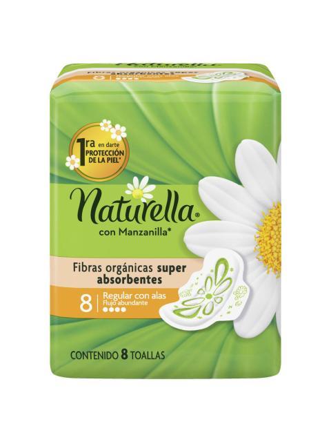 TOALLA FEM NATURELLA FLUJO MODER CON ALAS PAQ 8 PZ