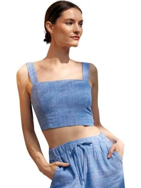 TOP DE LINO AZUL HOLLY LAND - Imagen 3